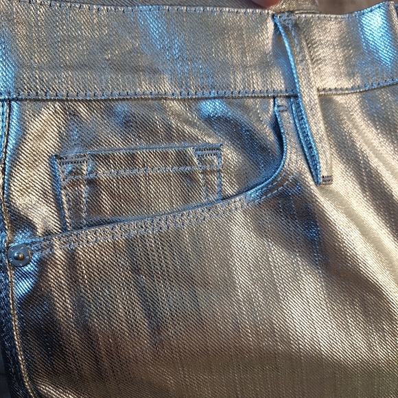 NWT FRAME jeans metallic Le Sylvie slender straight high rise jeans 30 - Picture 8 of 14